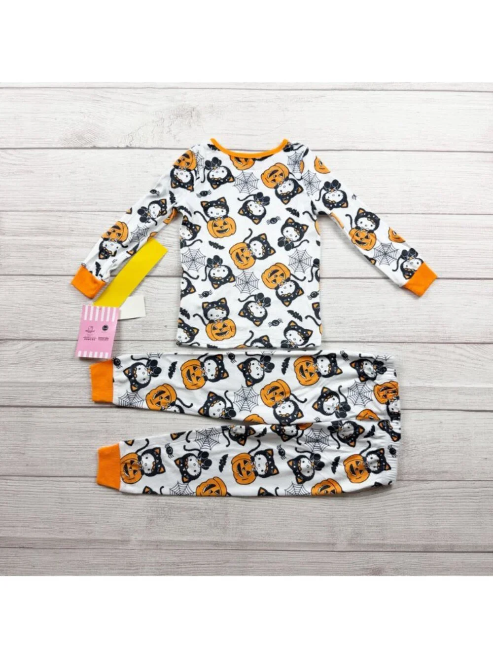 Hello Kitty Halloween Pajama Set Long Sleeve Pumpkin Cat Pattern NWT 3T